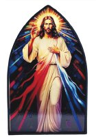 Metal Plaque with Light/Divine Mercy   (46002)