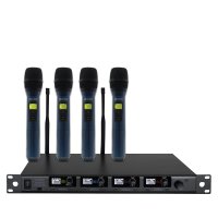 W Audio DQM 600H Quad Handheld UHF Radio Microphone System (606Mhz-614Mhz)