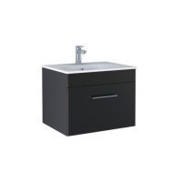 Tucker French Bucks 600mm Wall Mounted Single Drawer Basin Unit Matt Black