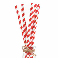 GS Wrapped Red/White 3ply paper straws 6x197m