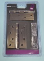 DW Ball Bearing Hinge 4x3" Pair Antique Brass Plated