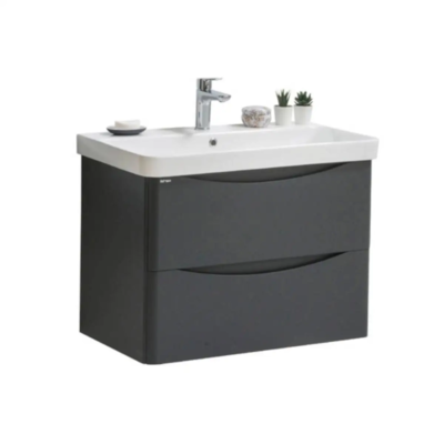 Smile 60cm Wall Hung Vanity Unit & Basin - Matt Grey
