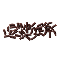 dark chocolate shavings, blossoms, curls, rolls