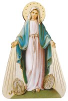 Wood Fridge Magnet/Miraculous Medal   (33687)