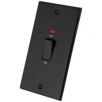 Black Metal 2 Gang 45A Cooker Switch Neon 6082-202
