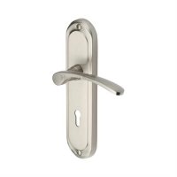 AMB6200-SN - Heritage Brass Door Handle Lever Lock Ambassador Design Satin Nickel Finish