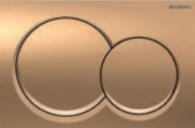 GEBERIT ALPHA01 ACTUATOR PLATE FOR DUAL FLUSH, ROUND, RED GOLD