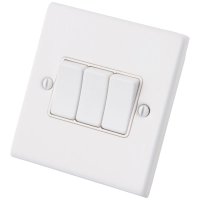 White 3 Gang 2 Way Switch 6011-004