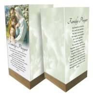 Glass Lantern/Wood Base/Holy Family  (84632)