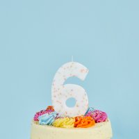 Giant Sprinkle Number '6' Candle