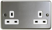 2 GANG  UNSWITCHED SURFACE SOCKET