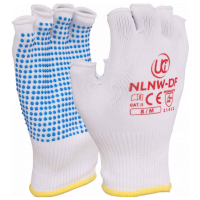 UCI Fingerless Dotted Palm Glove, White