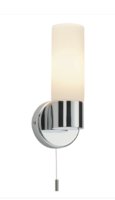 SAXBY LIGHTING 34483 PURE WALL LIGHT (SINGLE IP44) CHROME & OPAL FINISH E14