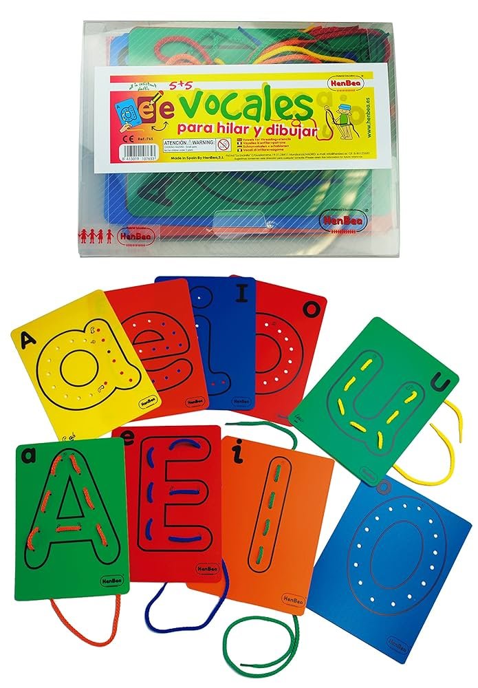 Vowels Threading Stencils (5 U/C & 5 L/C)