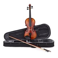 Stagg VN 3/4 L Outfit - 3/4 Sized Maple Violin with Standard Shaped Soft Case, Bow and Rosin