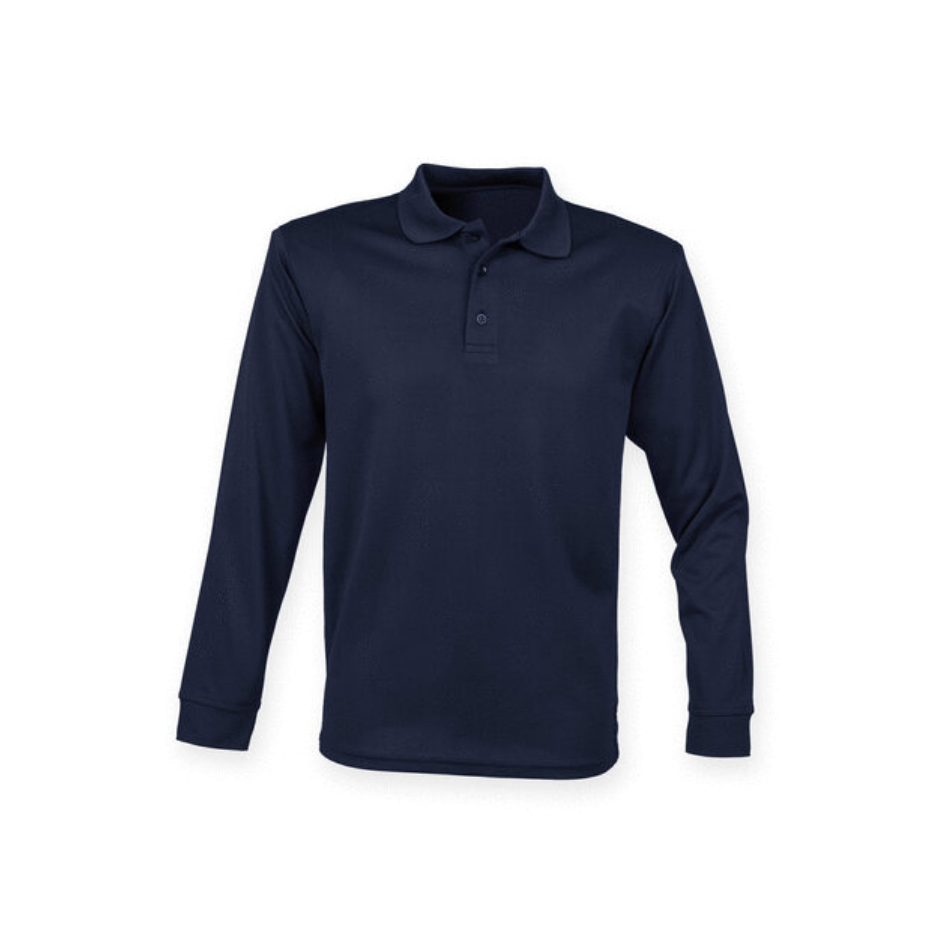Henbury Unisex Coolplus L/S Polo Shirt, Navy