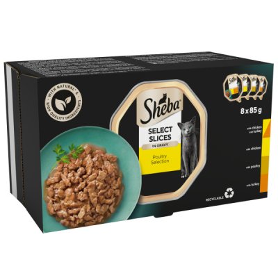 Sheba Select Slices Poultry Selection in Gravy Trays 4 x 8 x 85g