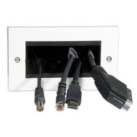 2 GANG  CABLE ENTRY/EXIT PLATE WHI