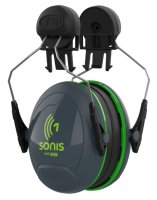 Sonis1 Ear Defend. Helmet Mounted - Grey/Green One Size