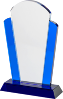 22cm Blue/Crystal Plaque Curved Top