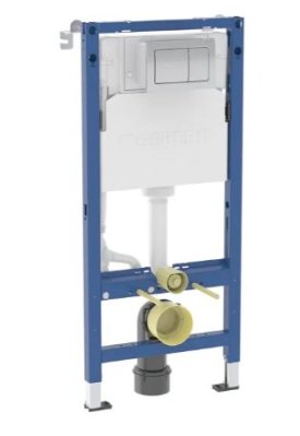 Geberit Duofix 1120mm Wall-Hung WC Frame with 6/3L Alpha Concealed Cistern & Square Flush Plate 458.040.21.2