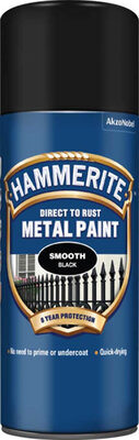 Hammerite Metal Paint Aerosol Smooth Finish Black 400ml