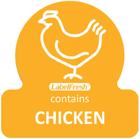 Allergen Lable - Chicken, 30x30mm, 500 labels per roll