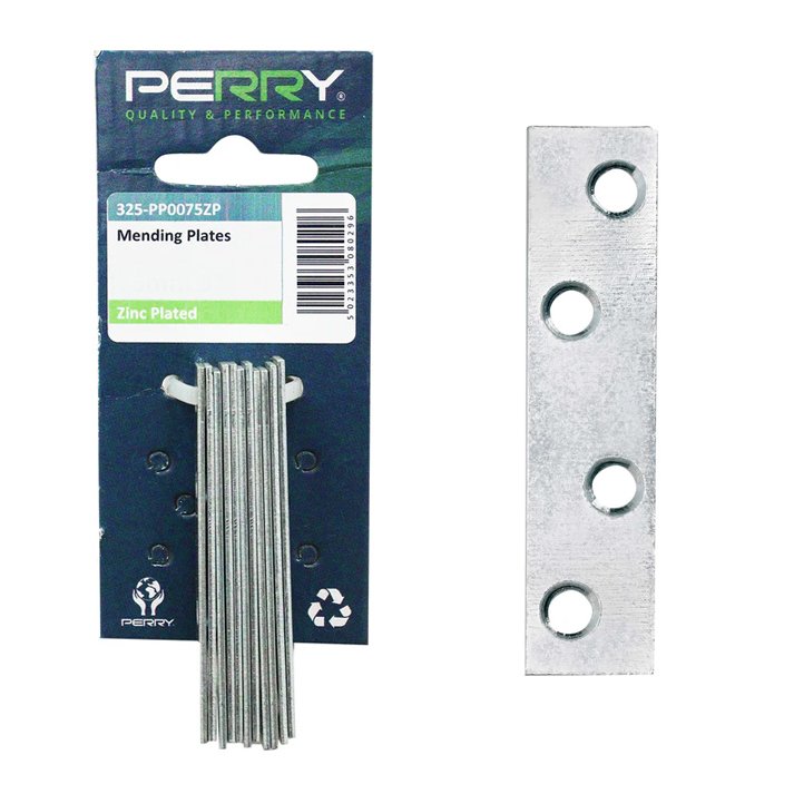 Perry 125mm No.325/PP Pack of 10 Mending Plates c/w Screws BZP-E/Galvanised