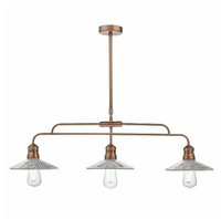 Adeline Bar 3 Light Pendant, Brushed Copper & Glass | LV1802.0046