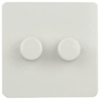 DETA Screwless 2gang Dimmer White Metal | LV0201.0028