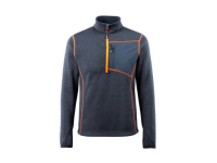 [443] Mascot Knitted Half-Zipper Jumper Navy