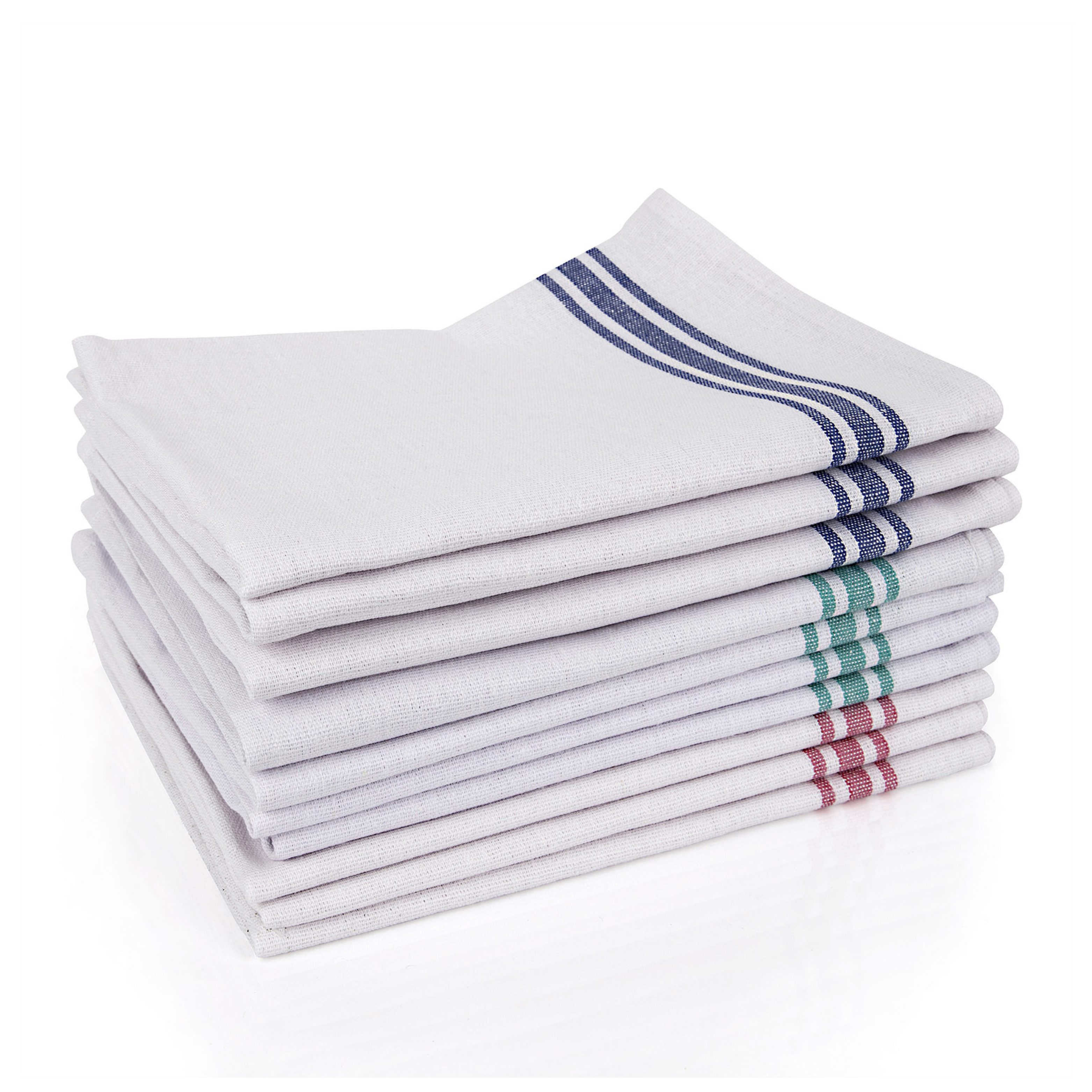Robert Scott 19" x 29" White Cotton Tea Towel, 10/Pack