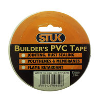STUK 75 MM X 33 MTR WHITE BUILDERS PVC TAPE