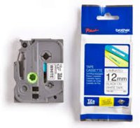 BROTHER 12MM BLACK ON WHITE LAMINATED TAPE