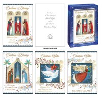 Gold Stamped Christmas Box/12 cards   (92823)
