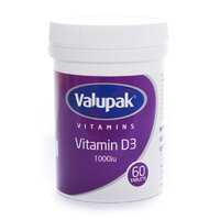 Valupak Vitamin Vitamin D3 1000Iu Tablets 60s