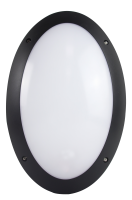 STELLA 12W LED Oval Bulk Head Black  3000/4000/6000K
