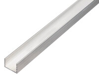 Alberts U Channel Aluminium 10x8mm 1 Metre 470449