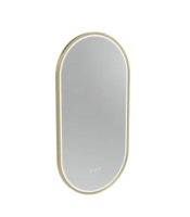 ALDERBURY 400MM ILLUMINATED PILL MIRROR BRUSHED BRASS