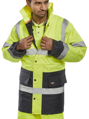 Two Tone Hi Visibility Traffic Jacket EN471 Yellow