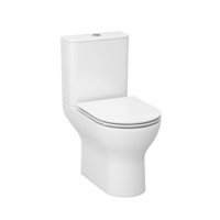 Tucker French Dartford Standard Height Short Projection Rimless Open Back Close Coupled WC Suite with Duraplast Quick Seat