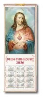 Wood Scroll Calendar/Sacred Heart   (9686)