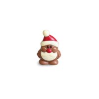 Hollow milk chocolate decorated mini hippy Santas - 9cm - 24 x 40g
