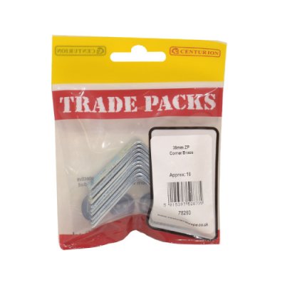 Corner Brace - Zinc Plated - 38mm - (10 PK)