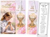 Communion Bookmark Card/Girl with Ribbon   (C27798)