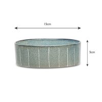 Scruffs Reactive Glaze Food Bowl - Pinstripe Grey 5 x 15cm x 1