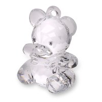 Acrylic Teddy Bear Clear (H)4.5cm - Pack of 6