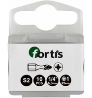 Fortis Impact Pozi PZ1 x 25mm Driver Bit Pack of 10