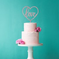 Rose Gold 'Love' Acrylic Cake Topper