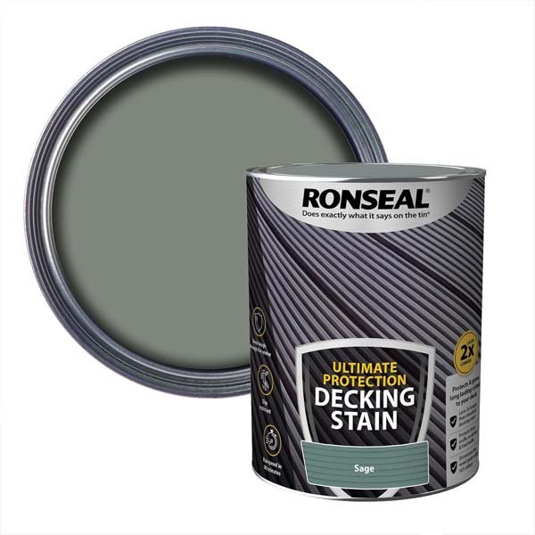 Ronseal Ultimate Protection Deck Stain Sage 5L & Swatch